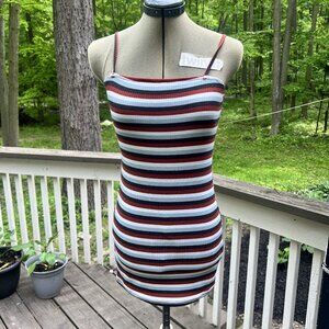 Shein Striped Ribbed Bodycon Mini Dress XS